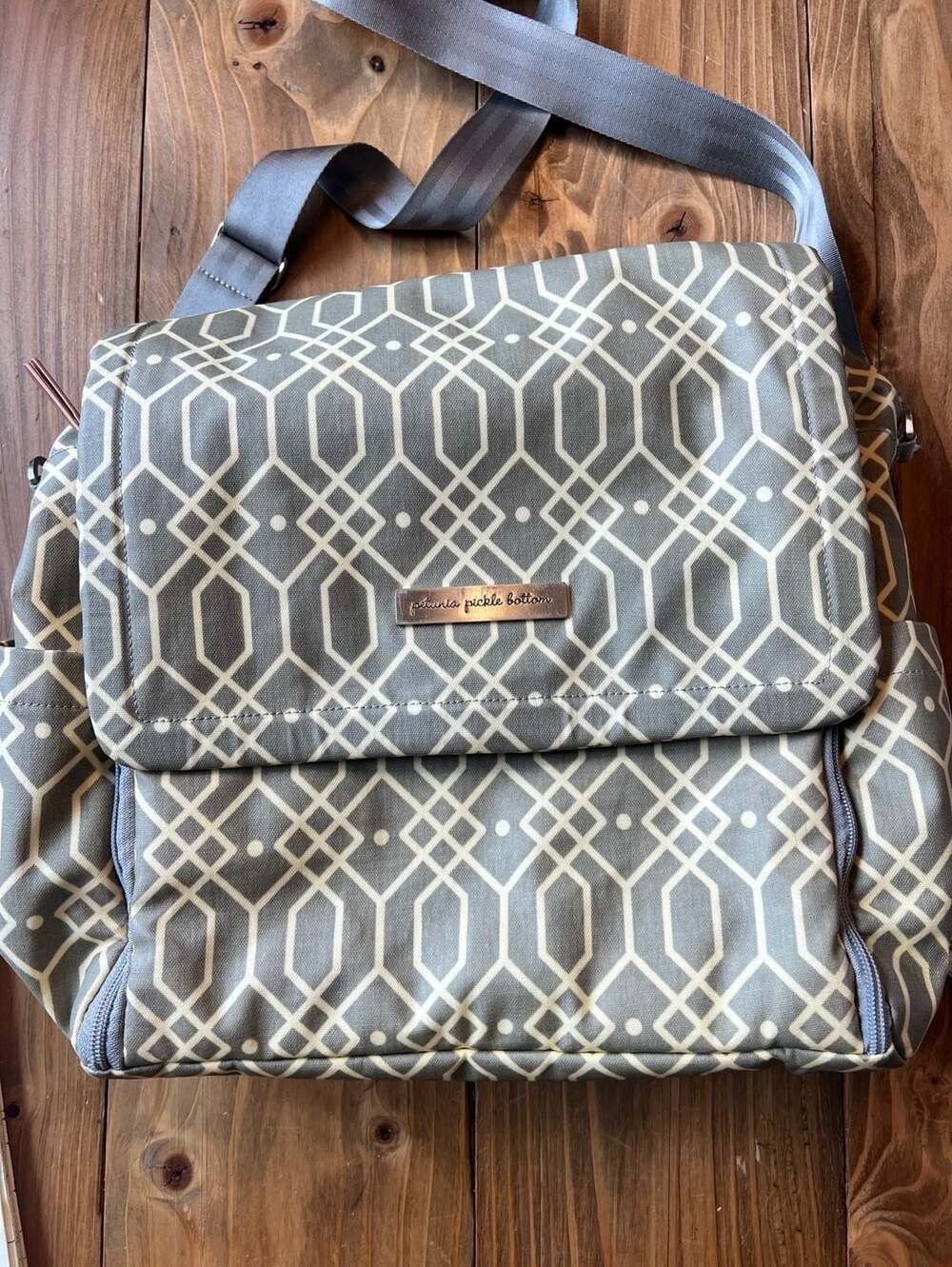 Petunia Pickle Bottom Glazed Boxy Backpack Diaper Bag in Quartz Geometric Patter